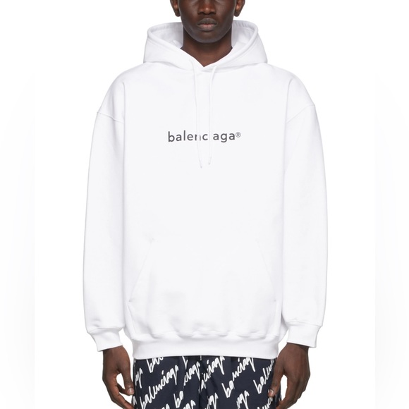 AUTHENTIC- BRAND NEW- BALENCIAGAWhite New Copyright Hoodie